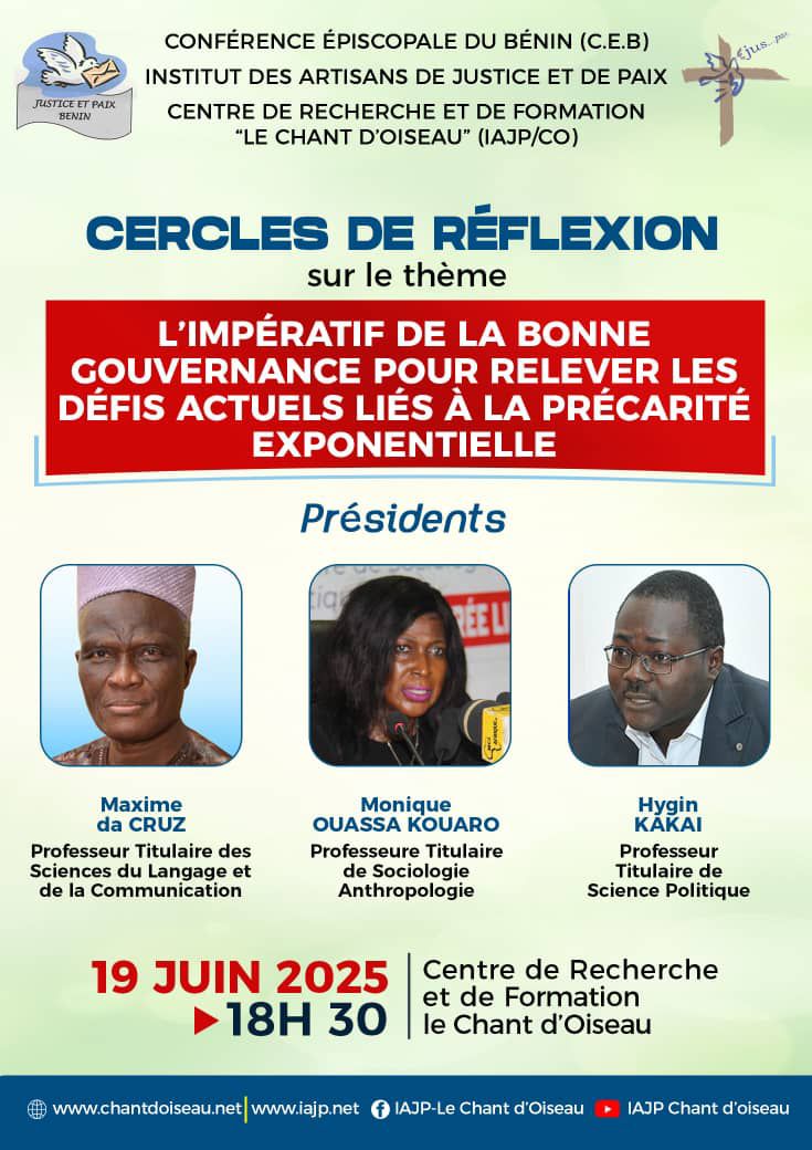 Cercles de réflexion porté sur le thème du trimestre « L’impératif de la bonne gouvernance pour relever les défis actuels liés à la précarité exponentielle. »